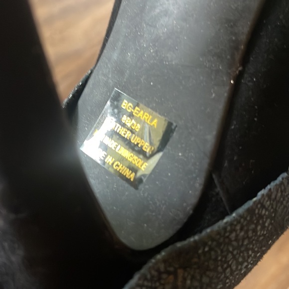 BCBG Generation Earla Black Suede Boots Mosaic Cuff Mid Calf Boots Sz 8 - Picture 7 of 7